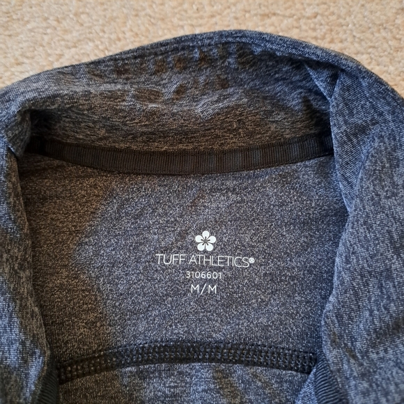 Tuff Athletics Zip Front Active Jacket Grey Medium Activewear Top Long Sleeved - Picture 2 of 10